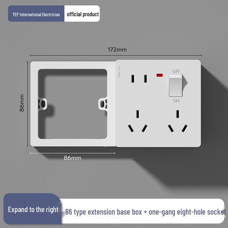 86 Type Multi-functional Five-Hole Wall Socket Converter with Switch and Power Strip