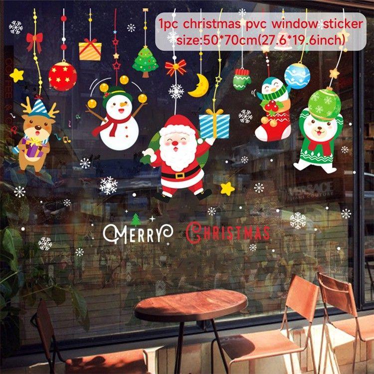 Christmas Window Sticker Merry Christmas Decorations For Home 2026 Cristmas Ornament Xmas Navidad Natal Gifts New Year 2026