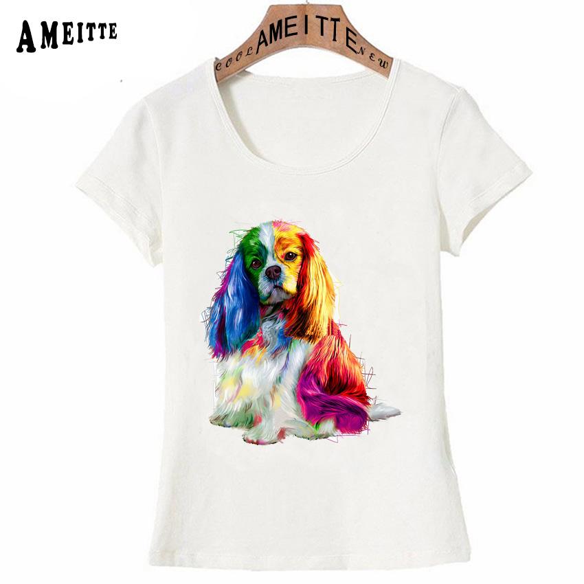 Keep Calm And Cavalier King Charles Spaniel Print T Shirt Summer Fashion Women T Shirt Funny
