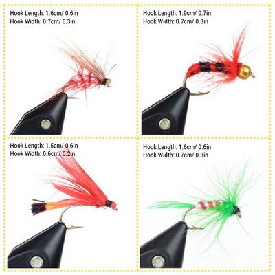 100 шт. комплект нахлыстовых мух для сухой и влажной нахлыстовой рыбалки, Ассортимент мух для нахлыста с коробкой для нахлыста, форели, окуня