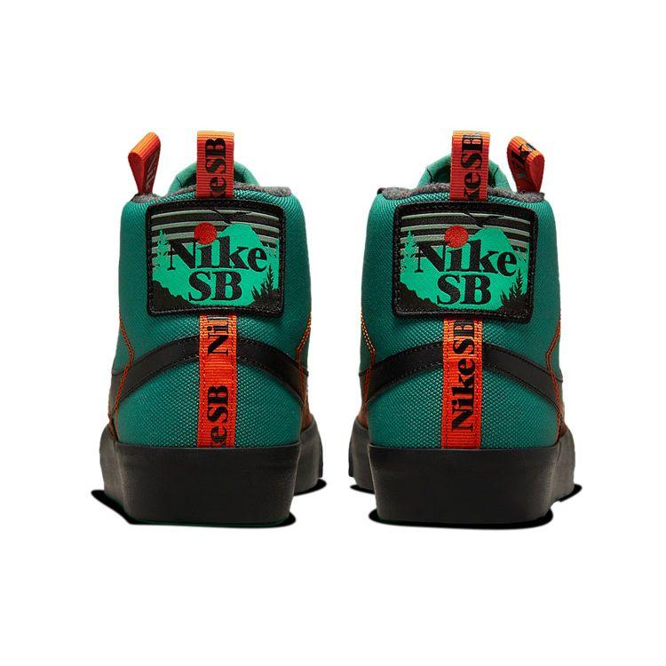 Nike Blazer Mid Premium SB Acclimate Pack - Noble Green Men Sneakers White Safety-Orange Black DC8903-300