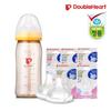 SofTouch Breastfeeding Realistic Baby Bottle 240ml (Orange) + Nipple M (2 pieces),Korean Baby Products