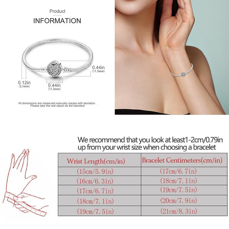 Браслет из стерлингового серебра 925 пробы Бабочка Цветок Клевер Зеленая Кошачья Лапка Любовь Циркон Ювелирные изделия Подарки для женщин 17-20 см