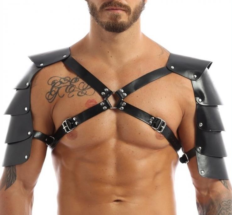 Harness with Shoulders Armors Simili Black