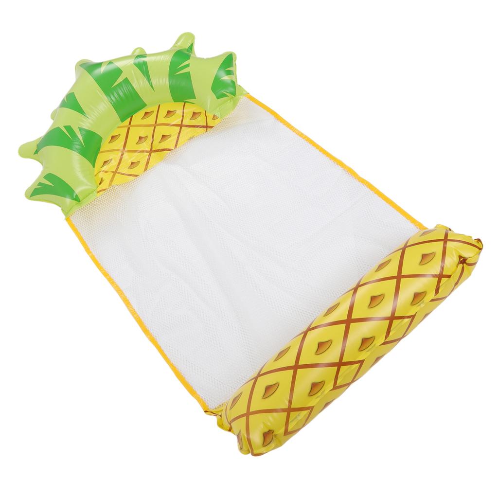 Water Hammock Float Lounger Pineapple Fruit Pattern Foldable Multifunction Inflatable Float Lounger for Beach Pool