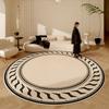 Крем-цвет Декор гостиной Круглый ковер Утолщенный коврик для гардеробной Противоскользящий коврик Ковры во французском стиле для спальни Домашний плюшевый ковер