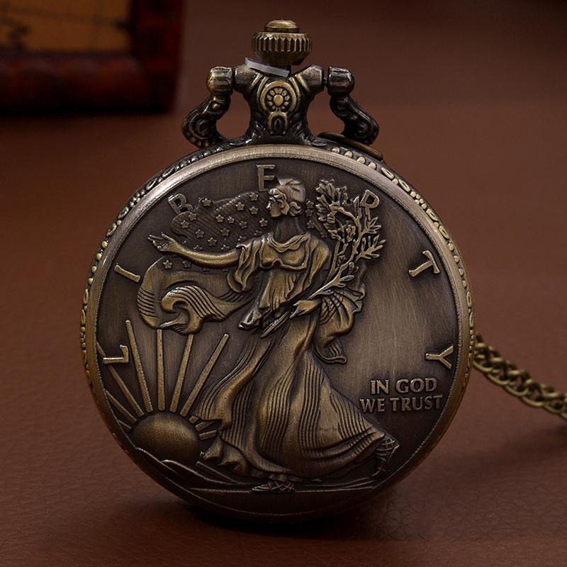 1 шт. Ретро модные бронзовые кварцевые карманные часы, сувенирный подарок для мужчин и женщин
