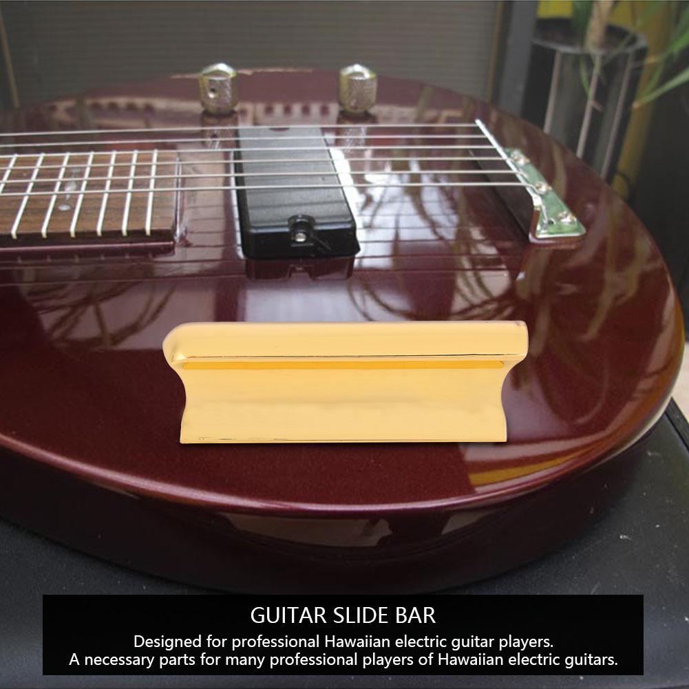 Hawaiian Metal Pearse Guitar Slide Tone Bar for Stringed Instruments(Gold)