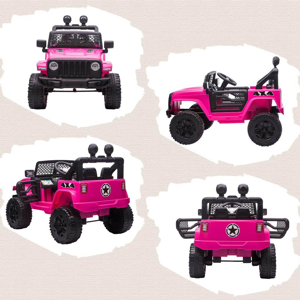 Kinder Electric Car 12V Electric Children s Car With Remote Control 2 Motor LED Horn For Children Aged 3 6 Years 100x65x72 Cm Pink