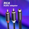 3686MMF-03 Аудиокабель Портативное Стабильное Соединение 30см Многофункциональный ПВХ RCA гнездо к 2 RCA штекеру Разветвительный шнур для Усилителя Мощности