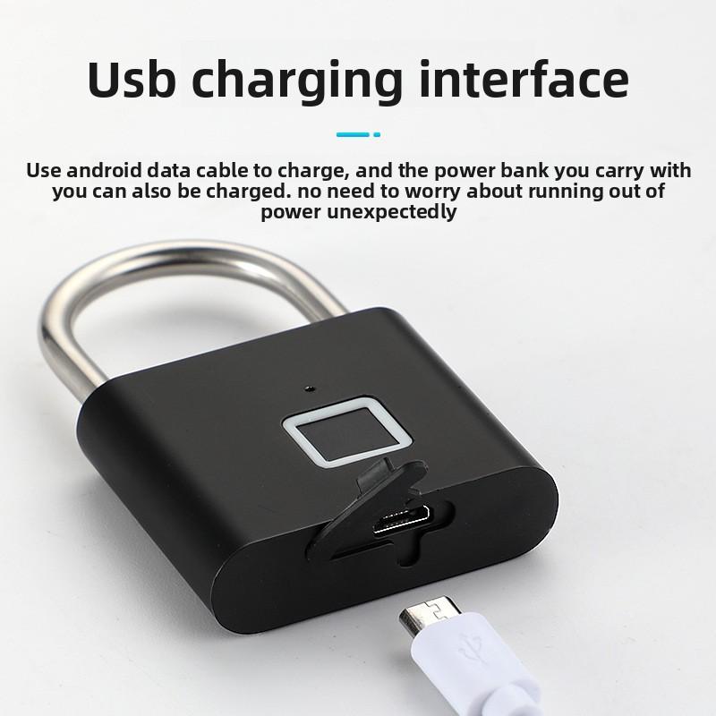 Портативный водонепроницаемый замок-навес с отпечатком пальца, USB-перезаряжаемый, бесключевой, умный замок, для шкафчика в спортзале, школьного рюкзака, цинковый сплав, безопасность