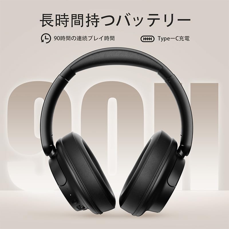 Bluetooth Wireless Up to 90 Hours of Dual 40mm Simultaneous Connection with Two Connection V16 5.4 Headphones, Foldable, Playtime, Modes, Hi-Fi