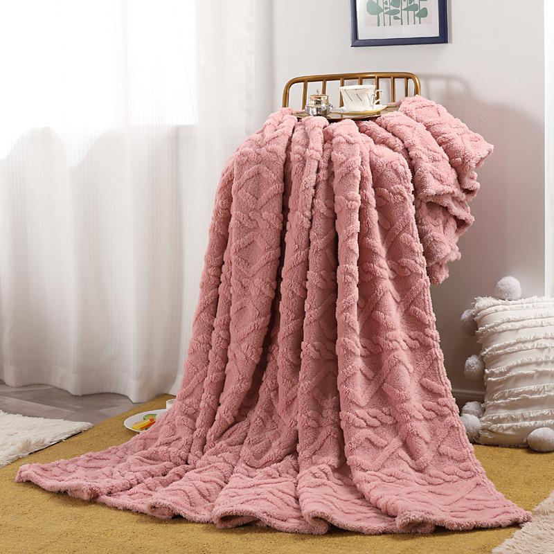 Single Layer Tower Skin Velvet Solid Color Blanket for Home Use, Simple Office Nap Blanket, Air Conditioning Blanket, Cover Blanket, Blanket