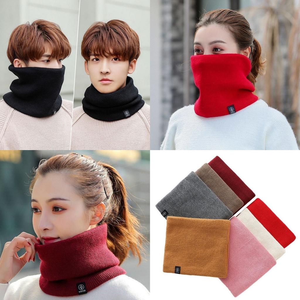 Versatile knitted neck protector, scarf, outdoor cycling mask, velvet thickened neck cover, unisex winter scarf.