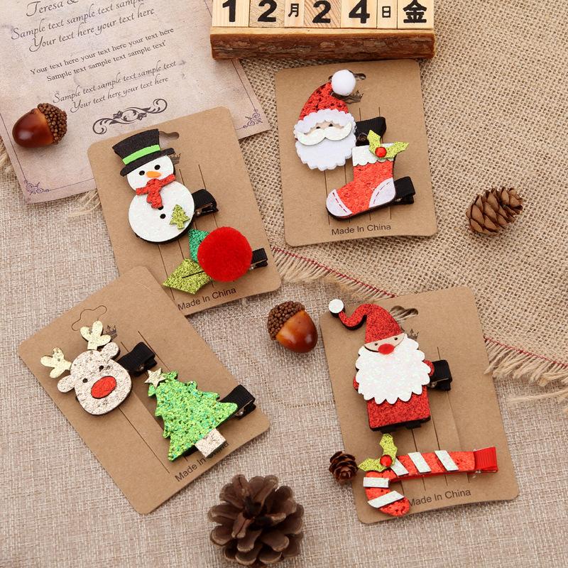 Cute Christmas Set Hairpin, Christmas Elk Hairpin, Creative Decorative Duck Bill Clip