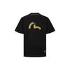 Evisu SS24 Футболка мужская с принтом «Лента, чайка и семья, цветок» Regular Fit Черный 2ESHTM4TS1078XXCT