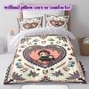 Demon Slayer Modern 3 Piece Anime Duvet Cover,Cartoon Printed Bedding Set,Cool Bedroom Decoration Comforter Cover for Kids_LIAN