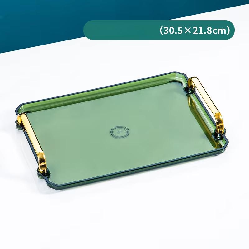 Rectangular Light Luxury European Acrylic Decorative Rectangular with Handle Household Tableware Tray