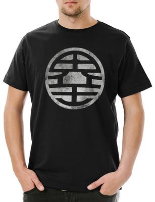 Черная винтажная мужская футболка Сон Гоку Dragonball Кандзи Кайо Z Король Кай Культ