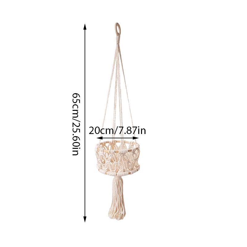 Macrame Wall Hanging Basket Storage Basket Decoration Rope Weaving Flower Pot Plant Hanger Hammock Organizer Bohemian Home Decor