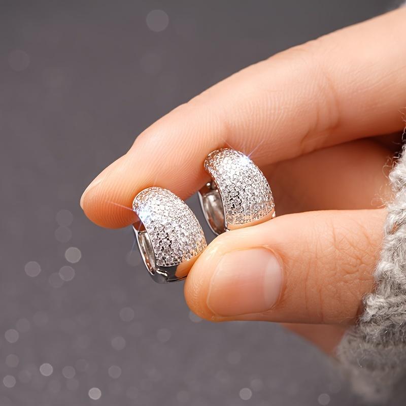 Серьги-кольца Bling Bling Cz для женщин, для повседневной носки, сверкающие серьги, свадебная вечеринка, высококачественная модная бижутерия, распродажа