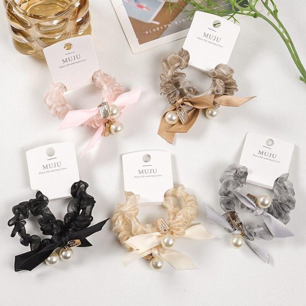 High Elasticity Bow Hair Rings Sweet Bow Design Lace Hair Accessories Hair Ties For Women