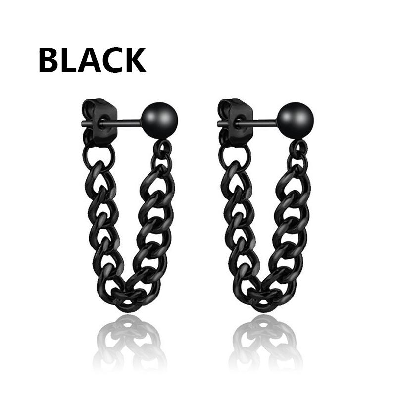 2025 New Stainless Steel Chain Stud Earrings Hypoallergenic Light Luxury Jewelry for Women and Man for Daily Party