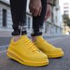 Men Footwear Sneakers Yellow Faux Leather Lace-up 2023 Spring Summer Seasons Casual Fashion Comfortable Lightweight Sewing and High Sole CH271