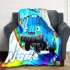 Customiz Name Personality Tayo the Little Bus Blanket Soft &Warm Sofa Office Bed Travel Lunch Break Blanket, Gift Suitable All Seasons