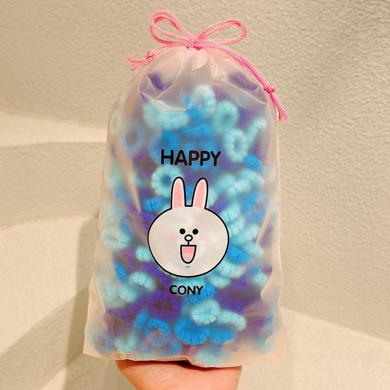 100Pcs Girls Colorful Hair Bands Set Nylon High Elastic Rubber Band Children'S Hair Circles Kids Hair Tie Hair Accessories