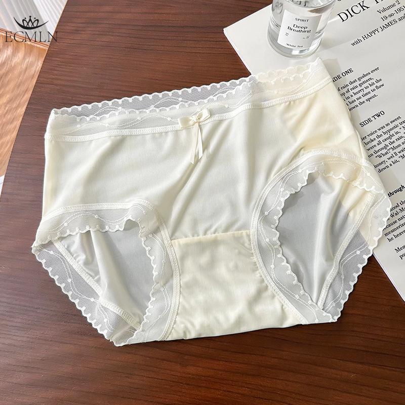 Summer Ice Silk Underwear Panties for Women Mid-waist Bowknot Breathable Ultra-thin Sexy Briefs Underpants Knickers