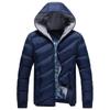 Модное мужское пуховое пальто с шапкой, зимняя теплая хлопковая куртка