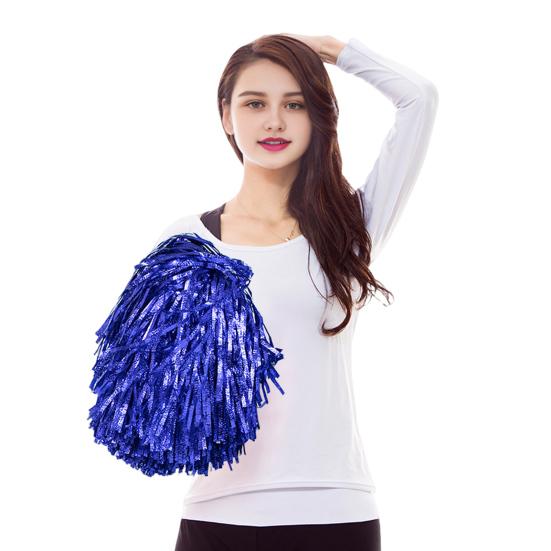 Металлизированные помпоны для чирлидинга, помпоны с ручкой, аксессуар для костюма чирлидера для командного духа