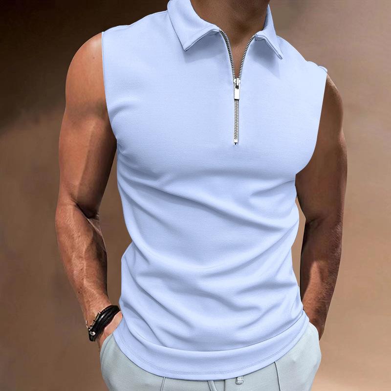 Sleeveless Half-Zip Polo Shirt, Slim Fit for Casual & Active Wear