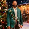 Мужской уродливый рождественский вельветовый теплый карманный пиджак-кардиган, мужской повседневный костюм