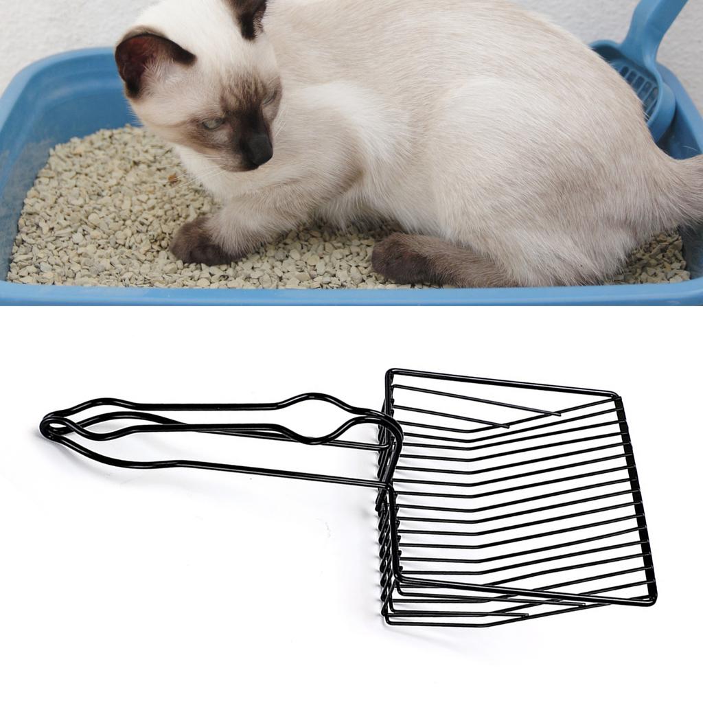 Совок для кошачьего туалета из нержавеющей стали, эргономичный, легко моющийся, мелкоячеистый совок для кошачьего туалета для мужчин