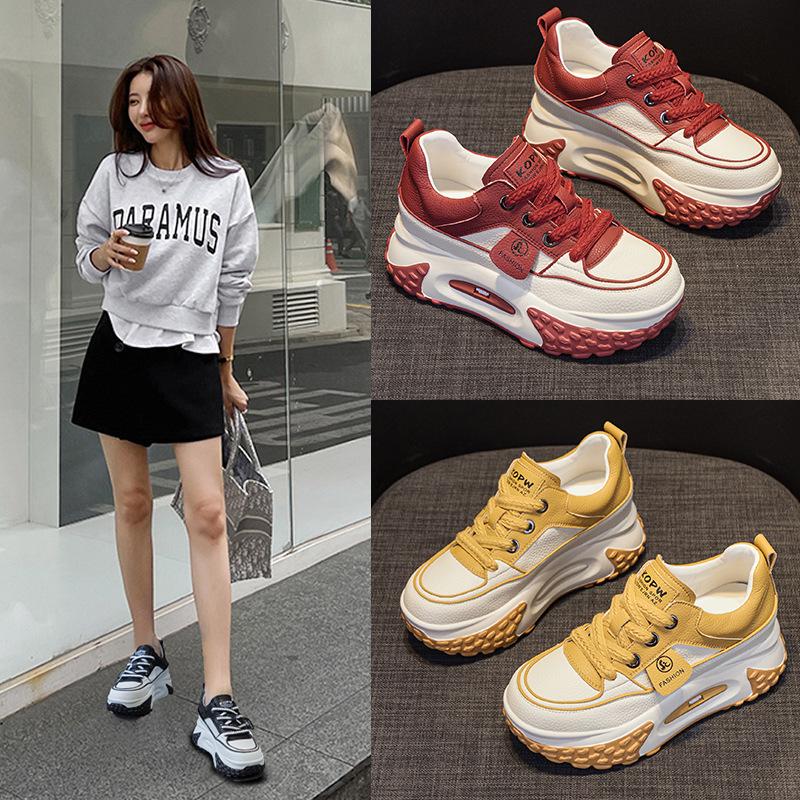 Женские модные папины кроссовки: Легкая, толстой подошвой, увеличивающая рост повседневная спортивная обувь на осень 2024 г.