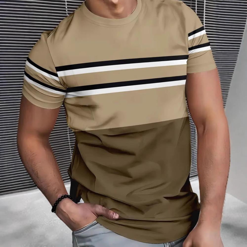 Летняя мужская простая повседневная свободная футболка модная с 3D-принтом персонализированная уличная с круглым вырезом с коротким рукавом мужская одежда