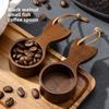 Кофейные зерна Мерная ложка из массива дерева Грецкий орех Ложка для взвешивания Порошок кофе Взвешивание Деревянная ложка Короткая ручка из черного ореха Кофейная ложка