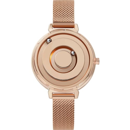 EUTOUR Women's Magnetic Quartz Watch, Minimalist Casual Analog Watch, Stylish Waterproof, 36mm, Rose Gold Dial, Rose Gold Stainless Steel Band, Mesh S