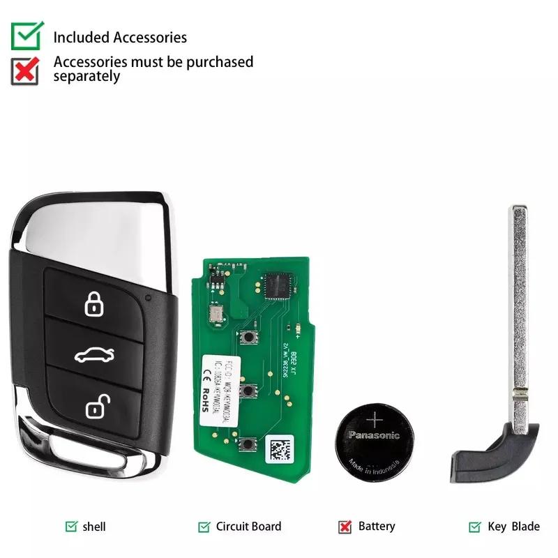 1PCS Autel IKEYVW003AL VW003AL Universal Smart Remote Key 3 Buttons for Volkswagen For Autel Smart Key For KM100 IM508 IM608
