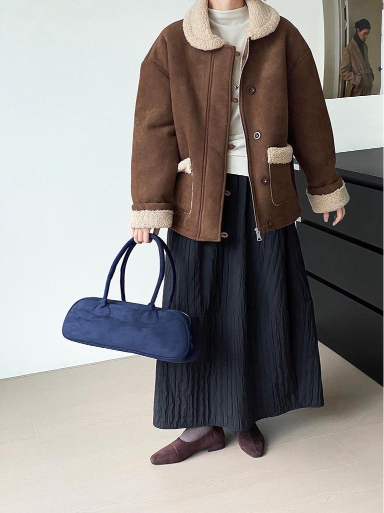 Winter Hot Cocoa Retro Suede Fur Coat - Women's Warm Top 6002