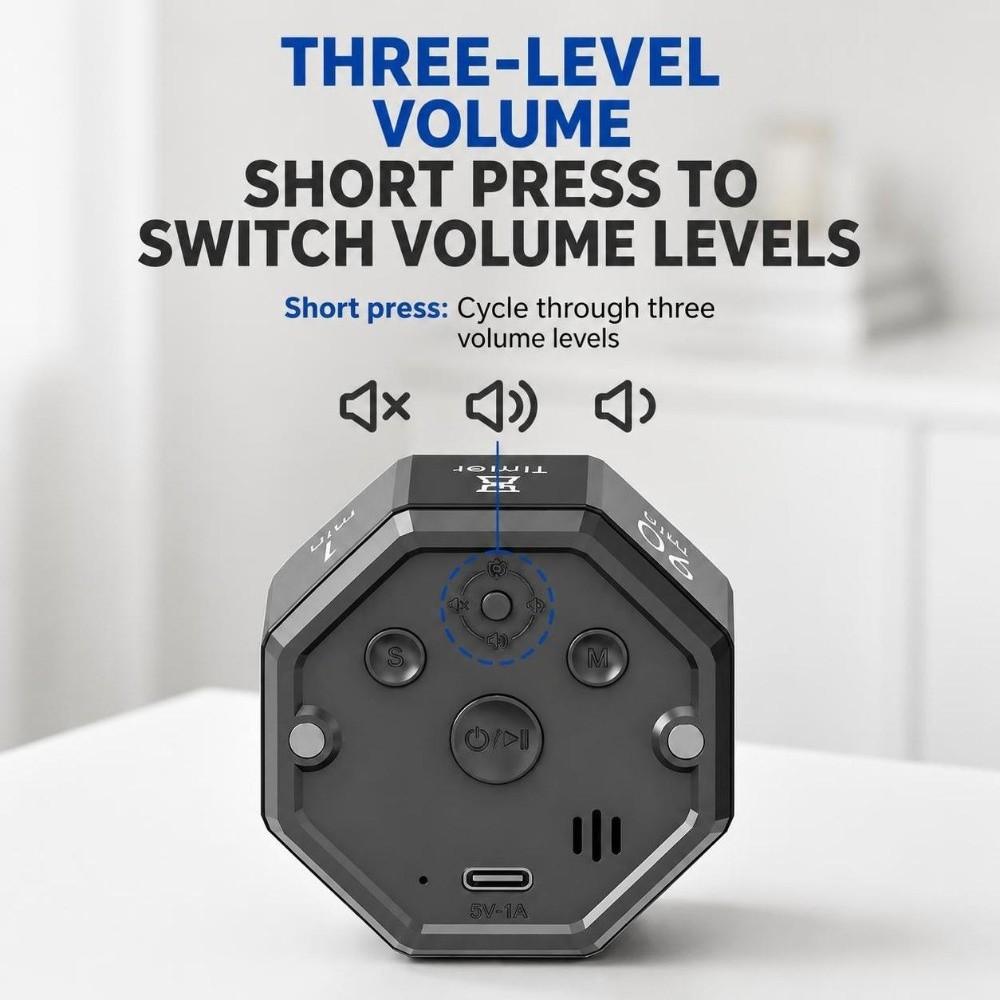 Gravity Sensing Octagon Digital Flipping Timer Rotation Timing Visual Countdown Clock For Cooking