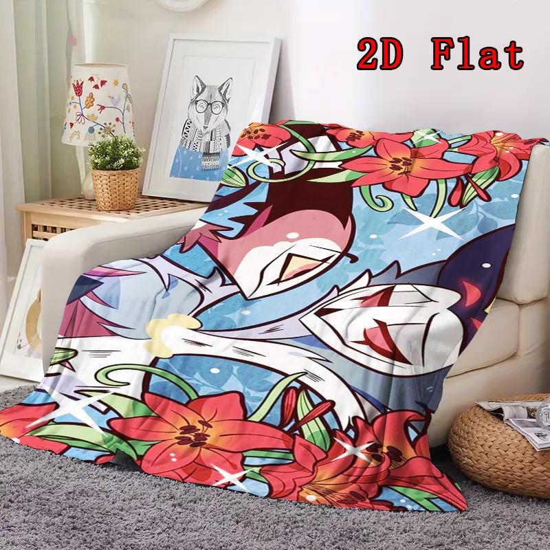 Helluva Boss 2D Flat Pattern Flannel Blanket High quality All Seasons Warmth and Comfort Perfect for Christmas Gifts.MMT0918194