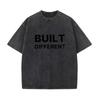 Мужская футболка с принтом Streetwear Мода Хлопковая футболка с коротким рукавом Круглый вырез Свободный крой Винтажный принт Молодежные повседневные топы