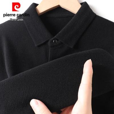 Мужской пуловер Pierre Cardin из 100% чистой шерсти с отложным воротником