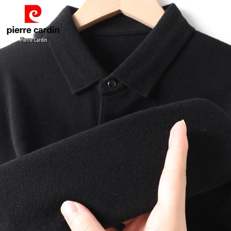 Мужской пуловер Pierre Cardin из 100% чистой шерсти с отложным воротником
