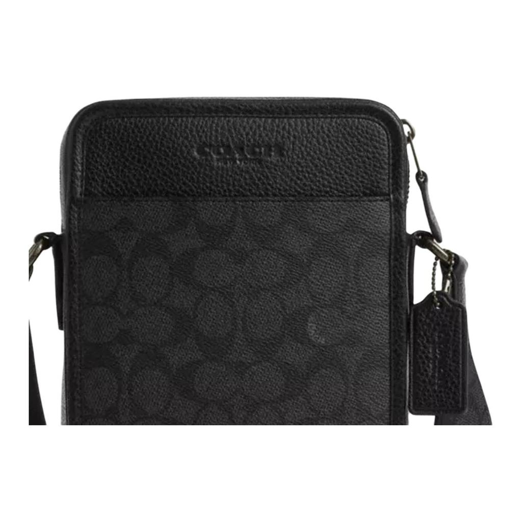 Coach Сумка через плечо Sullivan 16 Classic Print из покрытого холста, маленькая мужская сумка, черный CAT78-QBMI5