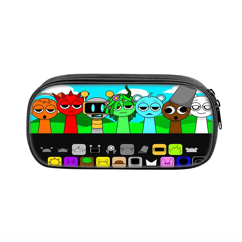 Sprunki Game Character Print Student Single Layer Stationery Storage Bag For Students And Office Supplies