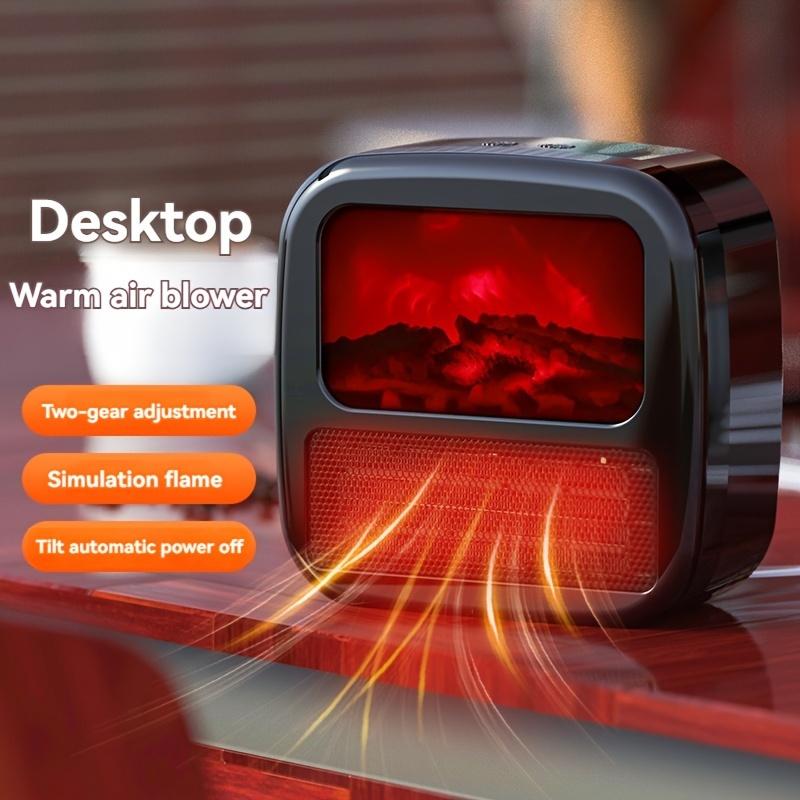 Маленький быстронагревающийся обогреватель с вентилятором, имитация 3D-угольного огня, домашний настольный PTC-электрический обогреватель, быстрый нагрев, бесшумный и удобный для сна - для офиса